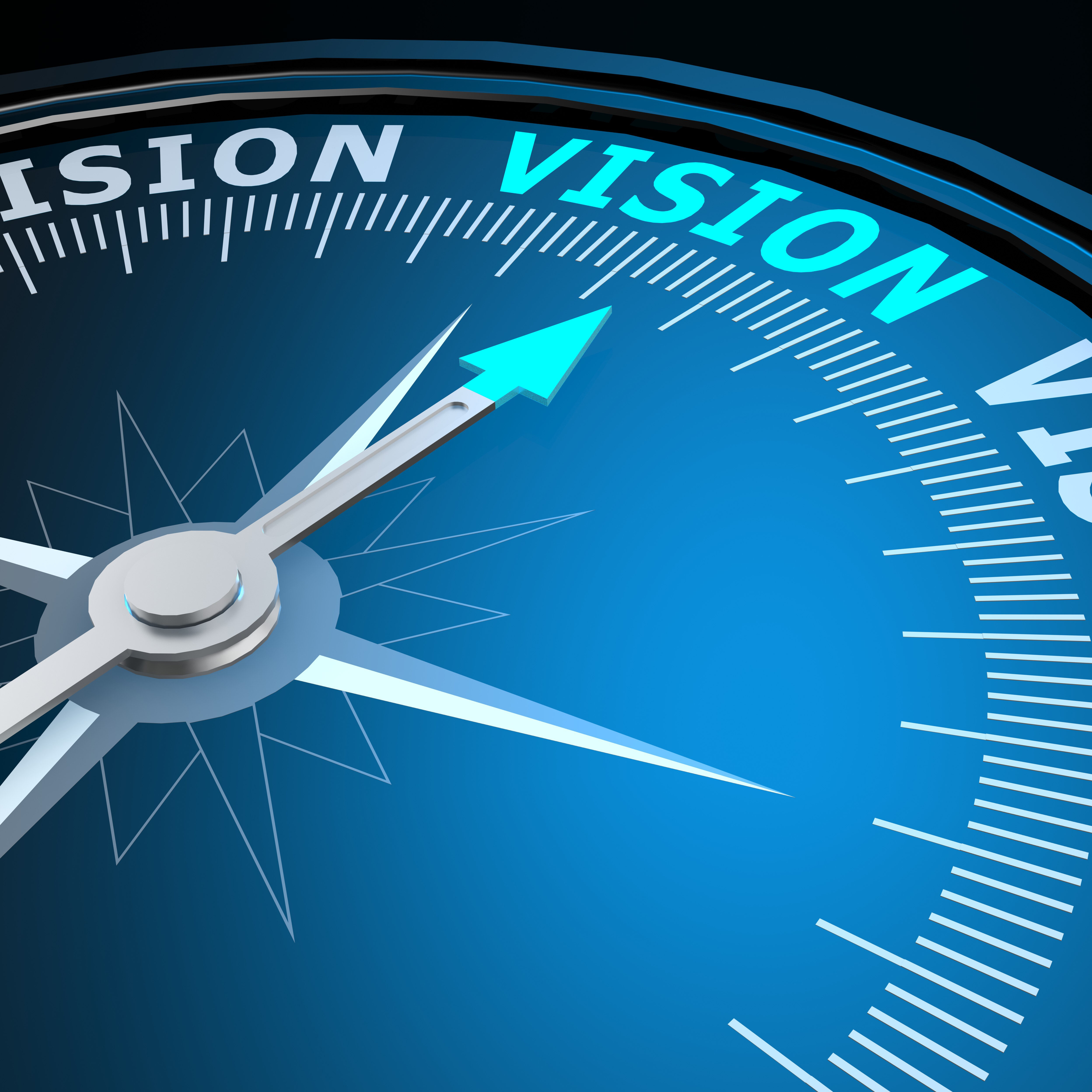 Vision word on compass vision